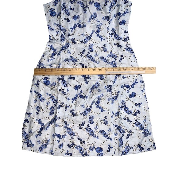 A New Day Womens Blue Floral Smocked Knee Length Sundress Size 0 - Picture 11 of 12